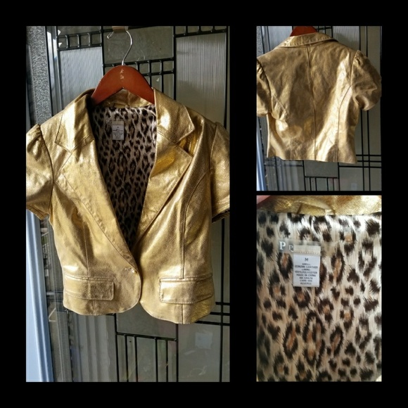 3.1 Phillip Lim Jackets & Blazers - Gold Metallic Leather Jacket
